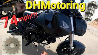 2023 Honda Grom DH Motoring Cam Chimera Intake ECU Tune Sprocket Install  Test Ride Motovlog [upl. by Anneg]