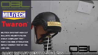 MILITECHs 2019 FAST High Cut Ballistic Helmets NIJ IIIA 9MM Attenuation Test [upl. by Elstan]