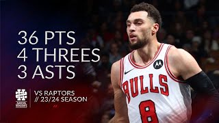 Zach LaVine 36 pts 4 threes 3 asts vs Raptors 2324 season [upl. by Sankaran]