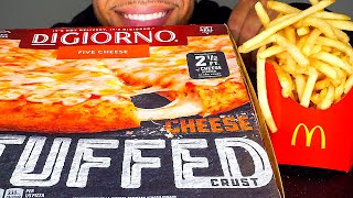 ASMR DiGIORNO PIZZA MUKBANG  EATING MCDONALDS FRIES  TALKING JERRY BIG BITES [upl. by Clair]