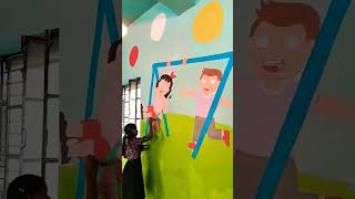 Sitamarhi school paintingschool wall paintingschool painting shortvideo trending reels shorts [upl. by Tutto199]