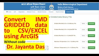 IMD rainfall data NetCDF file to Excel for India using ArcGIS [upl. by Mehsah]