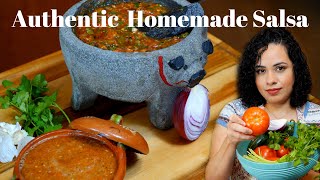 AUTHENTIC MEXICAN SALSA recipe  THE BEST SALSA EVER  RED salsa recipe  AMAZING salsa recipe [upl. by Akerdna]