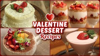 5 BEST Valentines Day Special Recipes  Easy Eggless Dessert Recipes  Valentines Day Treats [upl. by Naujyt]