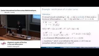 Frédéric Mangolte Algebraic models of the line in the real affine plane [upl. by Soisatsana]