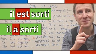 VERBES 🇫🇷 qui se conjuguent avec être et avoir  verbes à deux auxiliaires niveau B1B2 [upl. by Tisbe]