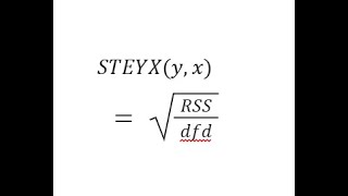 LINEST STEYX Degree of Freedom Residual Sum of Squares in Google Sheets or Excel [upl. by Pirzada]