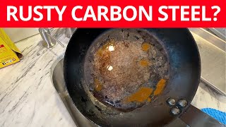 OUCH How to Remove Rust from a Carbon Steel Skillet [upl. by Sibbie]