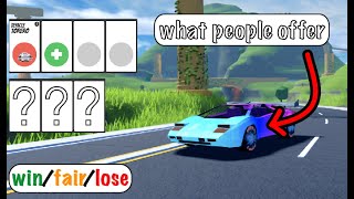 WHAT DO PEOPLE OFFER FOR THE TORERO roblox jailbreak [upl. by Edalb983]