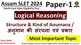 Structure amp Kind of Anumana on Logical Reasoning for Assam SLET Paper 1 2024  NESLET Paper 1 [upl. by Cirted425]