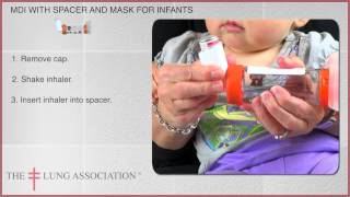 How to use a Metered Dose Inhaler  puffer with spacer and mask with an infant [upl. by Ahsirhcal110]