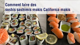 Comment faire des nigiri sushis makis California makis sashimis maison  Cuisiner japonais [upl. by Nimrak]