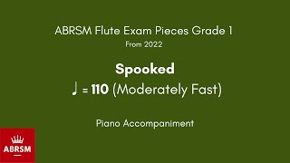 ABRSM Flute Grade 1 from 2022 Spooked ♩ 110 Moderately Fast Piano Accompaniment [upl. by Tymes]