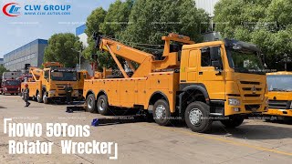 Fork InstallationOne 50Tons Rotator Wrecker Truck Towing anoter one 50tons Rotary Tow Truck [upl. by Croteau]