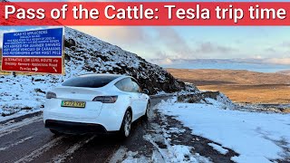 Epic Tesla mountain climb in the depths of the Scottish winter [upl. by Nnylharas238]