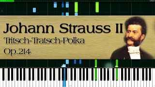 Johann Strauss II  TritschTratschPolka Op214  Piano Tutorial [upl. by Fadil]