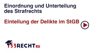 Einteilung des österreichischen Strafrechts und Einteilung der Delikte im StGB  133 [upl. by Oigimer25]