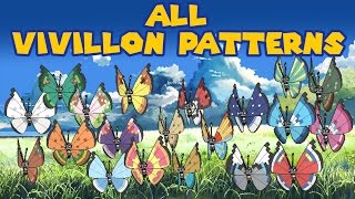 All Vivillon Patterns in Pokemon  Vivillon Pattern Guide [upl. by Swithbert]