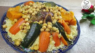 Marokkaanse Couscous met vlees👍 simpel en lekker😋😋 Marokkaanse gerechten👌👌 [upl. by Rambow]