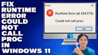 How To Fix Runtime Error Could Not Call Proc in Windows 1011 Solution [upl. by Maitund]