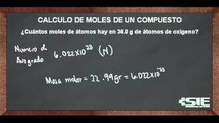 Calculo de Moles de un Compuesto No 1 [upl. by Ibbison]