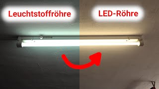 Leuchtstoffröhre durch LED Röhre ersetzen T8 G13 4000 K  LED Röhre 2100 Lumen 140 lmW  Retrofit [upl. by Asaeret]