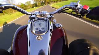 Star Roadliner  XV 1900  Acceleration from 1500 RPM to 4000 motorcycle ride HD with stereo sound [upl. by Tiler]