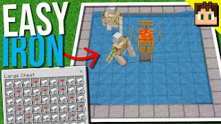 The EASY IRON FARM Minecraft Bedrock 121 Tutorial [upl. by Stacy]