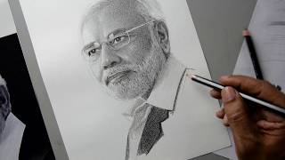 Narendra Modi Pencil Sketch Step by Step [upl. by Epperson]