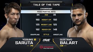 Yosuke Saruta vs Gustavo Balart  ONE Championship Full Fight [upl. by Marlee]