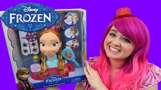 Disney Frozen Anna Majestic Styling Head  TOY REVIEW  KiMMi THE CLOWN [upl. by Tella]