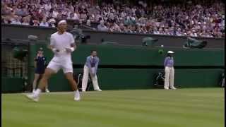 Nadal hits monster insideout forehand  Wimbledon 2014 [upl. by Ettari854]