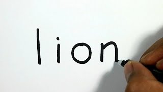 How to Turn Words Lion into a Cartoon [upl. by Dirraj139]