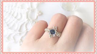 【スワロフスキーのビーズリング】DIYSwarovskiBeaded ring [upl. by Enomal]