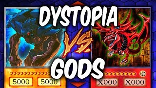 Yugioh EGYPTIAN GODS vs DYSTOPIA DECK Yugioh God Card Deck Duel [upl. by Repsac]