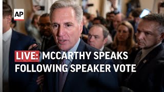 LIVE  Kevin McCarthy speaks for the first time after House speaker vote [upl. by Ateikan387]