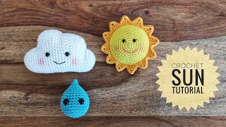 Crochet Sun Tutorial Amigurumi Sonne Häkeln [upl. by Odanref]