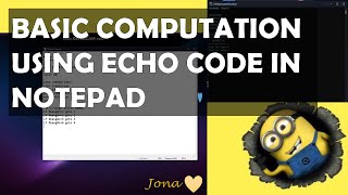 BASIC COMPUTATION USING ECHO CODE IN NOTEPAD [upl. by Katuscha]