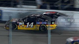 Tony Stewart and Kurt Busch fight after Richmond  NASCAR [upl. by Atinod]