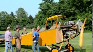 2015 07 07 OX5 ENGINE START JENNY JN4D THE MEADOWS VA 8M [upl. by Formica]