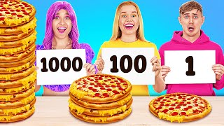 DÉFI EXTRÊME DES 1000 COUCHES DE NOURRITURE  Grande VS Moyenne VS Petite Assiette par 123GO FOOD [upl. by Nannerb]