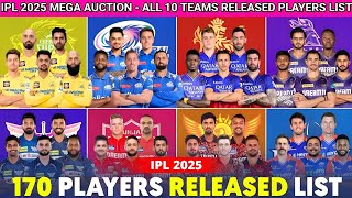 IPL 2025 ALL TEAMS RELEASED PLAYERS  IPL ALL TEAM RELEASED PLAYERS  IPL RELEASED PLAYERS LIST 2025 [upl. by Bengt]