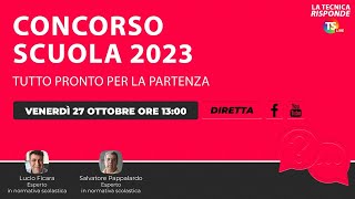 Concorso scuola 2023 tutto pronto per la partenza [upl. by Sivatco]