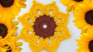 Girassol em CROCHÊ 🌻 porta coposaplicaçãoGirasol a CROCHET 🌻 portavasosaplicación [upl. by Fidela]