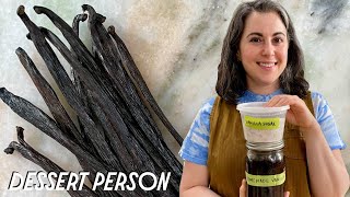 Claire Saffitz Makes Homemade Vanilla Extract  Dessert Person [upl. by Gilbart]