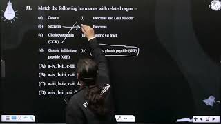 Match the following hormones with related organ a Gastrin i Pancreas and G [upl. by Ryter]