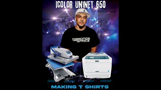 Uninet Icolor 650 550 560 540 White Toner Printer Making T Shirts Step By Step [upl. by Auop497]