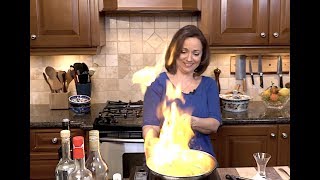 Saganaki  Greek Flaming Cheese OPA  Christine Cushing [upl. by Jonati]