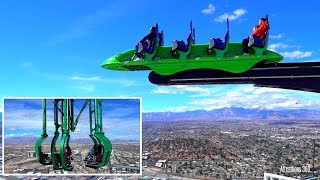 INSANE Rides 1000 FT above Vegas  Stratophere Tower 1149 FT [upl. by Haibot]