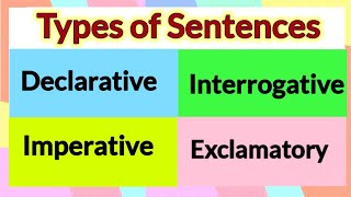 Type of sentences  Declarative Imperative interrogative exclamatory sentence Basic English Grammar [upl. by Keviv]